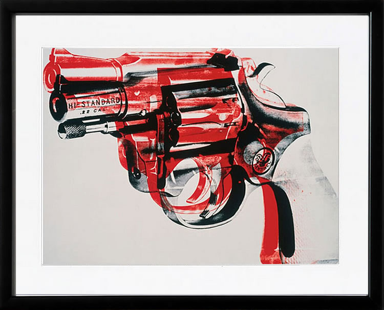 アンディ・ウォーホル ポスター 作品 猫 マリリン モンロー 花 キャンベルスープ 絵画 絵 複製画 版画 リトグラフ シルクスクリーン アートパネル ポップ アート インテリア フレーム付き 北欧 おしゃれアンディ・ウォーホル Gun, c.1981-82 (black and red on white)