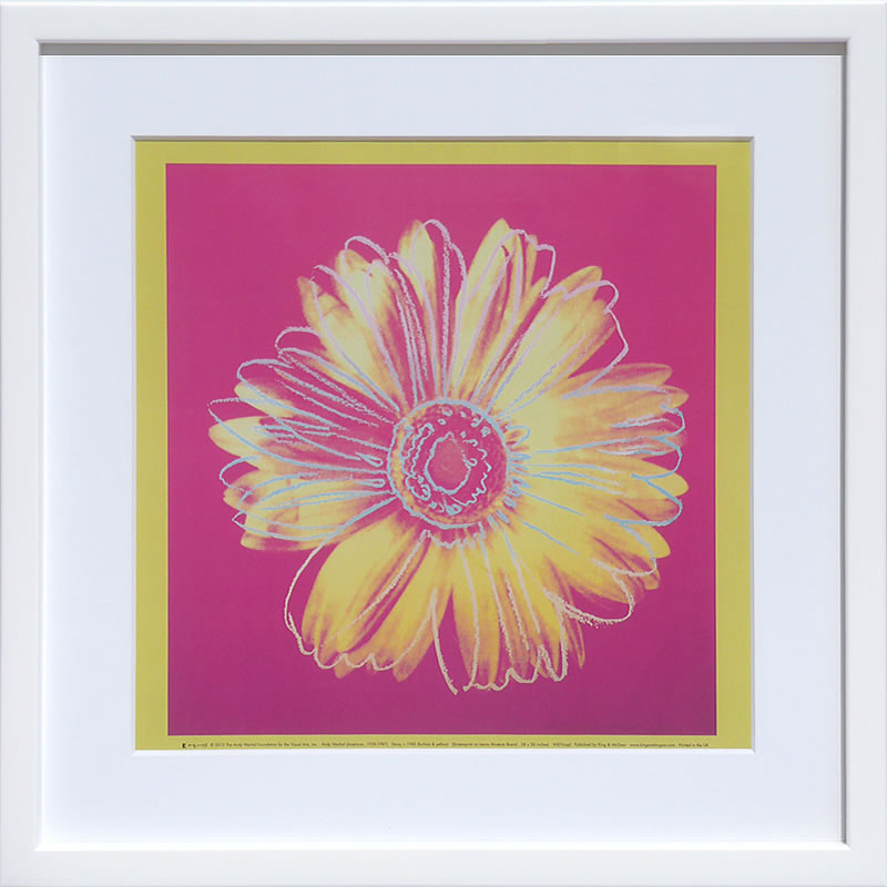 アンディ・ウォーホル ポスター 作品 猫 マリリン モンロー 花 キャンベルスープ 絵画 絵 複製画 版画 リトグラフ シルクスクリーン アートパネル ポップ アート インテリア フレーム付き 北欧 おしゃれアンディ・ウォーホル Daisy, c.1982 (Fuschia and Yellow)