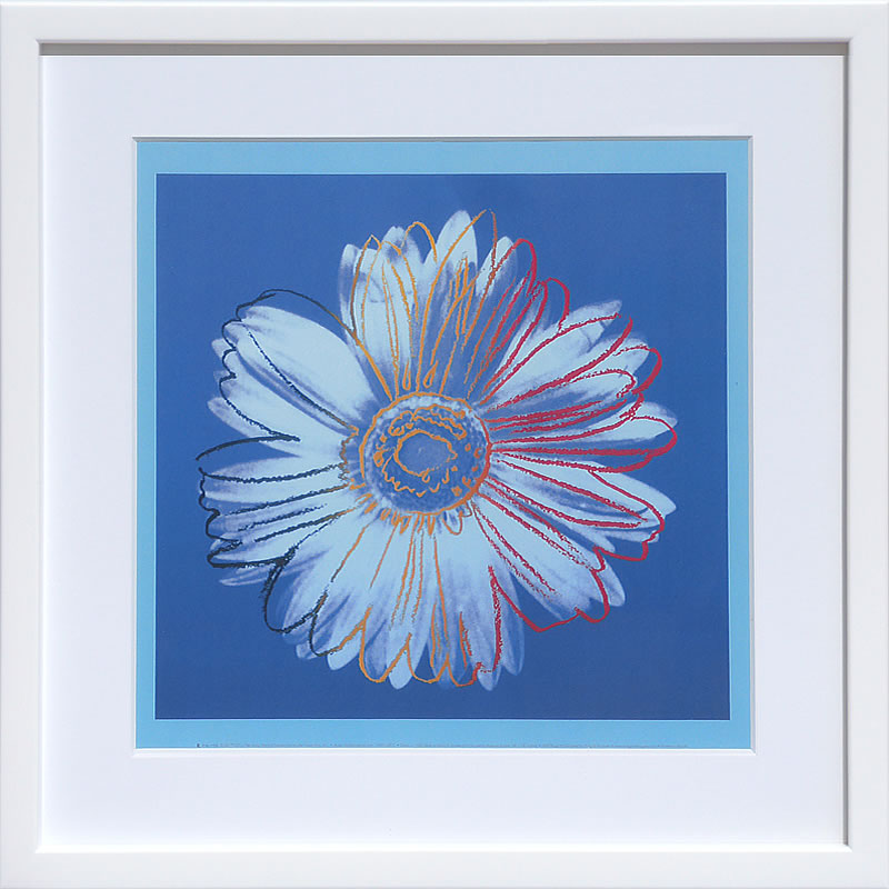 アンディ・ウォーホル ポスター 作品 猫 マリリン モンロー 花 キャンベルスープ 絵画 絵 複製画 版画 リトグラフ シルクスクリーン アートパネル ポップ アート インテリア フレーム付き 北欧 おしゃれアンディ・ウォーホル Daisy, c. 1982 (blue on blue)