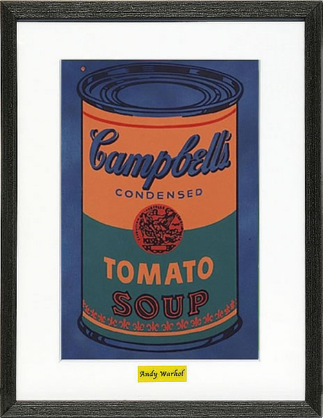 アンディ・ウォーホル ポスター 作品 猫 マリリン モンロー 花 キャンベルスープ 絵画 絵 複製画 版画 リトグラフ シルクスクリーン アートパネル ポップ アート インテリア フレーム付き 北欧 おしゃれアンディ・ウォーホル Campbell's Soup Can, 1965(blue & orange)