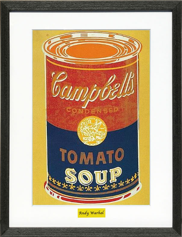アンディ・ウォーホル ポスター 作品 猫 マリリン モンロー 花 キャンベルスープ 絵画 絵 複製画 版画 リトグラフ シルクスクリーン アートパネル ポップ アート インテリア フレーム付き 北欧 おしゃれアンディ・ウォーホル Campbell's Soup Can, c.1965(yellow & blue)