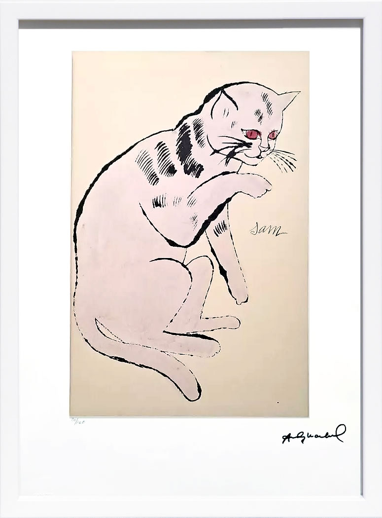 樂天商城 - アンディ・ウォーホル ポスター 作品 猫 マリリン モンロー 花 キャンベルスープ 絵画 絵 複製画 版画 リトグラフ シルクスクリーン アートパネル ポップ アート インテリア フレーム付き 北欧 おしゃれアンディ・ウォーホル Cat Sam