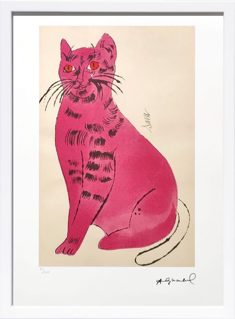 樂天商城 - アンディ・ウォーホル ポスター 作品 猫 マリリン モンロー 花 キャンベルスープ 絵画 絵 複製画 版画 リトグラフ シルクスクリーン アートパネル ポップ アート インテリア フレーム付き 北欧 おしゃれアンディ・ウォーホル Cat Sam