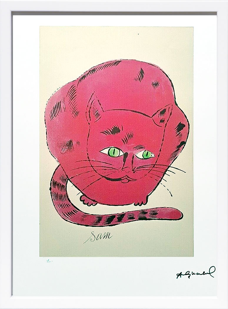 アンディ・ウォーホル ポスター 作品 猫 マリリン モンロー 花 キャンベルスープ 絵画 絵 複製画 版画 リトグラフ シルクスクリーン アートパネル ポップ アート インテリア フレーム付き 北欧 おしゃれアンディ・ウォーホル Cat Sam