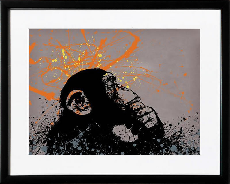 バンクシー 絵 絵画 アートパネル アート ポスター 版画 複製画 シルク スクリーン リトグラフ 作品 販売 風船と少女 ポップ アート 抽象画 アートフレーム インテリア フレーム付き 壁掛け 北欧 おしゃれバンクシー Thinker Monkey