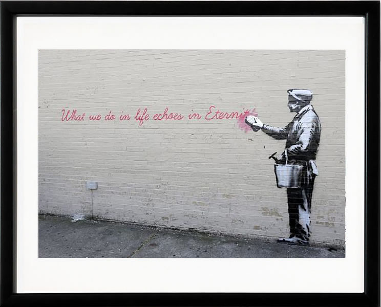 バンクシー 絵 絵画 アートパネル アート ポスター 版画 複製画 シルク スクリーン リトグラフ 作品 販売 風船と少女 ポップ アート 抽象画 アートフレーム インテリア フレーム付き 壁掛け 北欧 おしゃれバンクシー Echoes