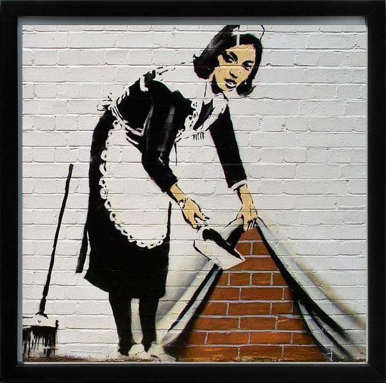 【ライセンスプリント】バンクシー 絵 絵画 アートパネル ポスター 複製画 版画 作品 販売 リトグラフ シルクスクリーン パンダ 風船と少女 チンパンジー アートポスター ポップ アート インテリア フレーム付き 抽象画 壁掛け 北欧 おしゃれバンクシー Maid