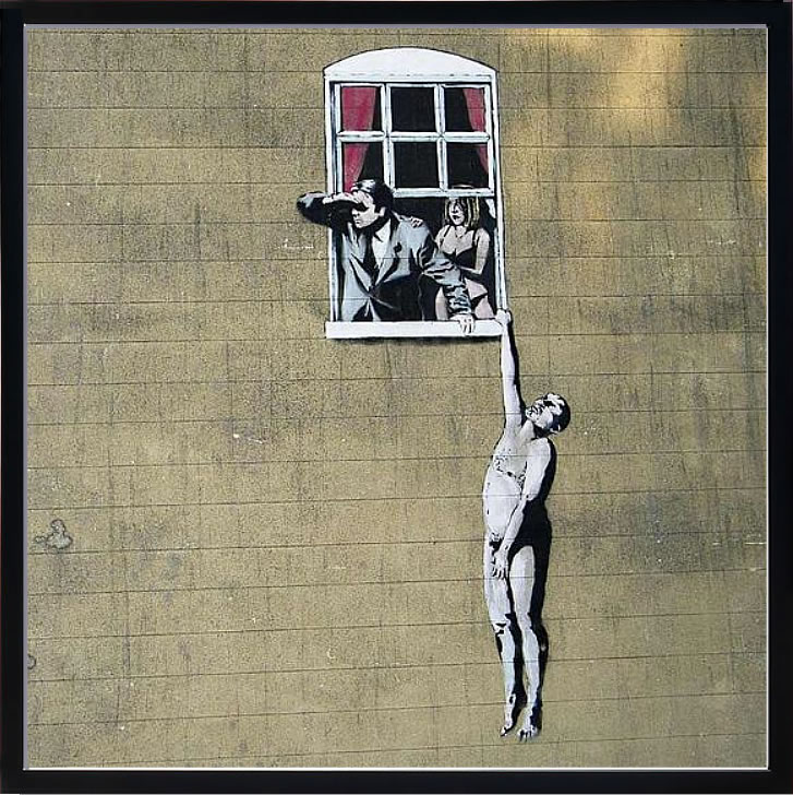 バンクシー 絵 絵画 アートパネル アート ポスター 版画 複製画 シルク スクリーン リトグラフ 作品 販売 風船と少女 ポップ アート 抽象画 アートフレーム インテリア フレーム付き 壁掛け 北欧 おしゃれバンクシー Scandal