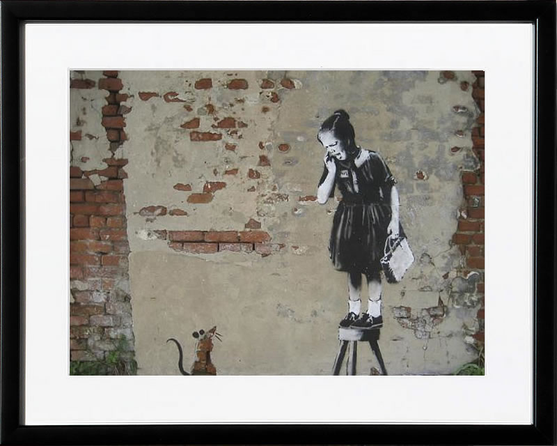 バンクシー 絵 絵画 アートパネル アート ポスター 版画 複製画 シルク スクリーン リトグラフ 作品 販売 風船と少女 ポップ アート 抽象画 アートフレーム インテリア フレーム付き 壁掛け 北欧 おしゃれバンクシー Ratgirl