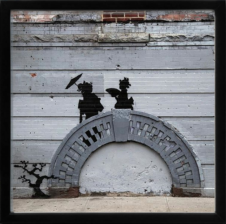 バンクシー 絵 絵画 アートパネル アート ポスター 版画 複製画 シルク スクリーン リトグラフ 作品 販売 風船と少女 ポップ アート 抽象画 アートフレーム インテリア フレーム付き 壁掛け 北欧 おしゃれバンクシー NYC Japanese Bridge