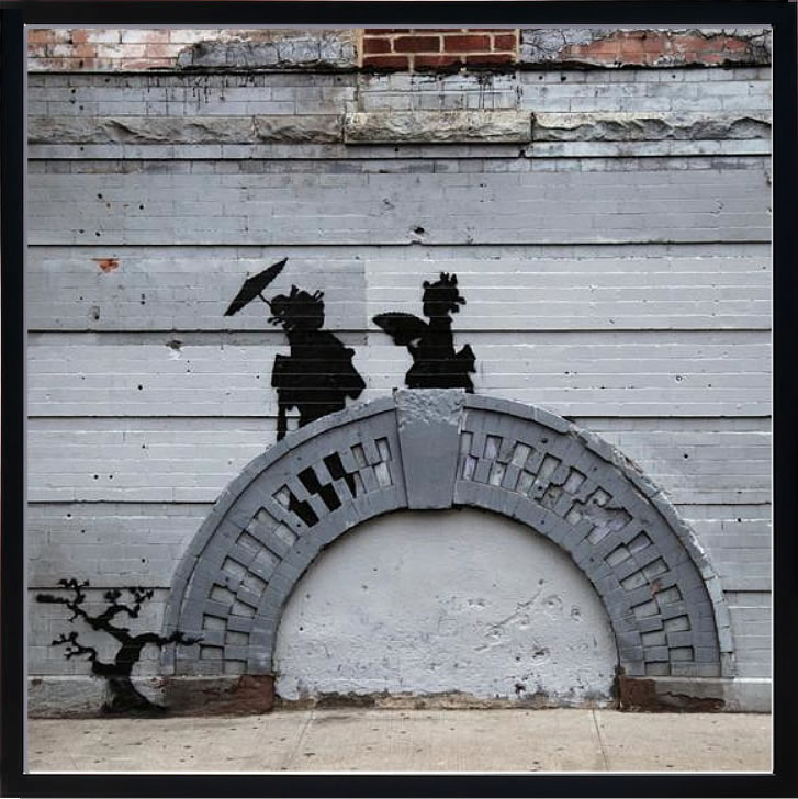 バンクシー 絵 絵画 アートパネル アート ポスター 版画 複製画 シルク スクリーン リトグラフ 作品 販売 風船と少女 ポップ アート 抽象画 アートフレーム インテリア フレーム付き 壁掛け 北欧 おしゃれバンクシー NYC Japanese Bridge