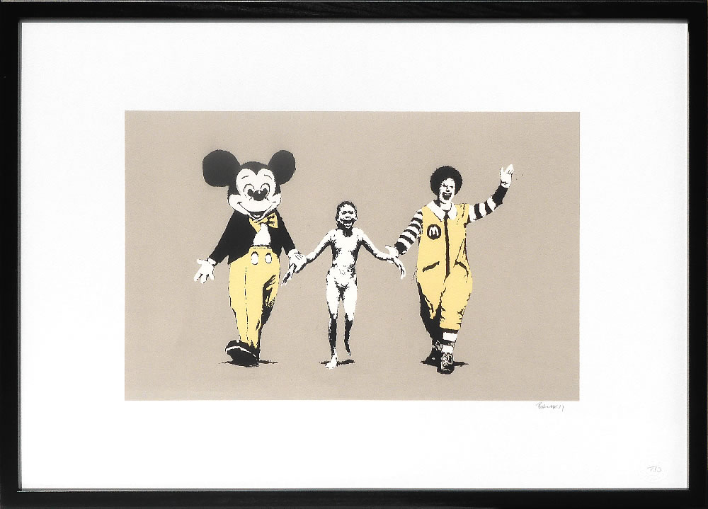 【COA証明書付】バンクシー 絵 絵画 アートパネル アート ポスター 版画 複製画 シルク スクリーン リトグラフ 作品 販売 風船と少女 ポップ アート 抽象画 アートフレーム インテリア フレーム付き 壁掛け 北欧 おしゃれバンクシー Napalm