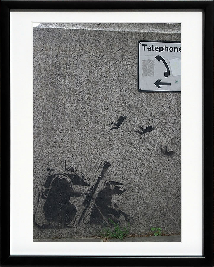 バンクシー 絵 絵画 アートパネル アート ポスター 版画 複製画 シルク スクリーン リトグラフ 作品 販売 風船と少女 ポップ アート 抽象画 アートフレーム インテリア フレーム付き 壁掛け 北欧 おしゃれバンクシー Embankment Rats1