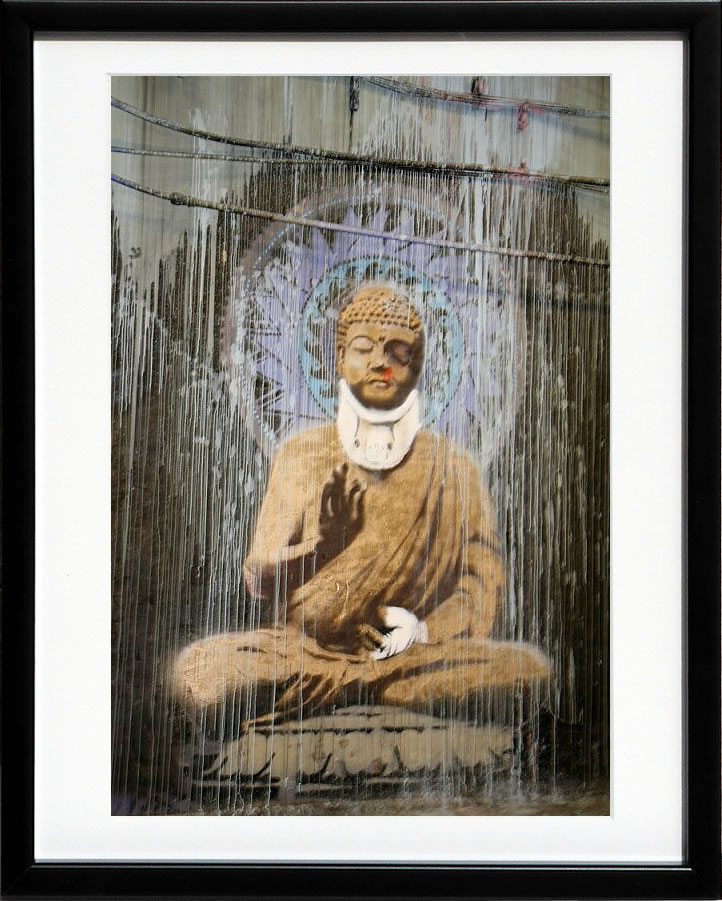 バンクシー 絵 絵画 アートパネル アート ポスター 版画 複製画 シルク スクリーン リトグラフ 作品 販売 風船と少女 ポップ アート 抽象画 アートフレーム インテリア フレーム付き 壁掛け 北欧 おしゃれバンクシー Buddah