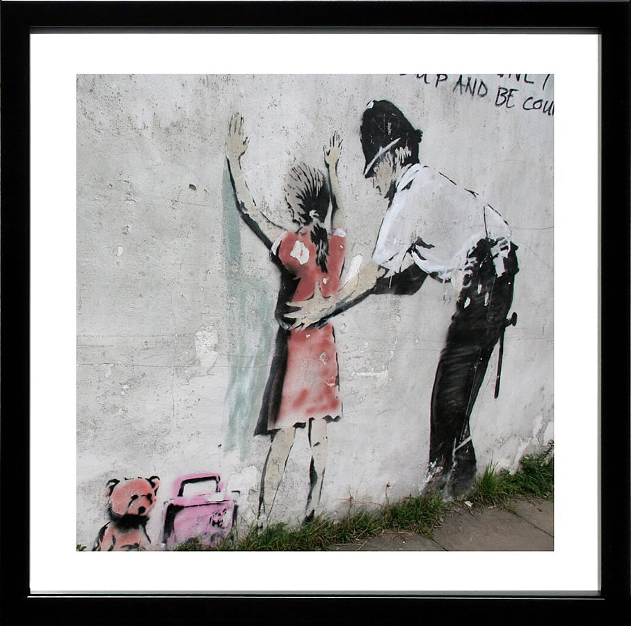 バンクシー 絵 絵画 アートパネル アート ポスター 版画 複製画 シルク スクリーン リトグラフ 作品 販売 風船と少女 ポップ アート 抽象画 アートフレーム インテリア フレーム付き 壁掛け 北欧 おしゃれバンクシー Police Search