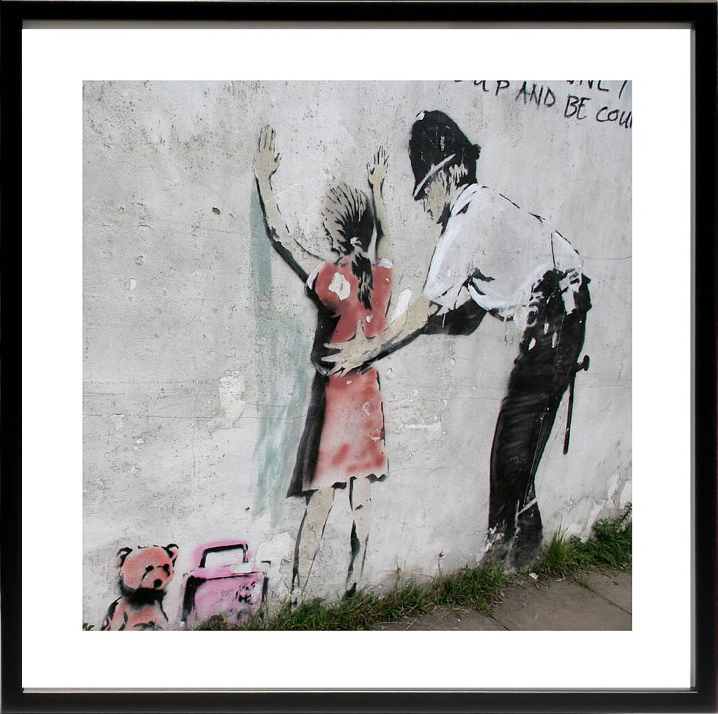 バンクシー 絵 絵画 アートパネル アート ポスター 版画 複製画 シルク スクリーン リトグラフ 作品 販売 風船と少女 ポップ アート 抽象画 アートフレーム インテリア フレーム付き 壁掛け 北欧 おしゃれバンクシー Police Search