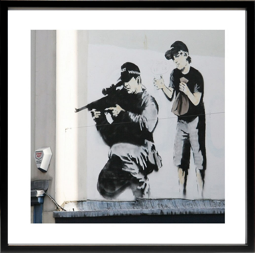 バンクシー 絵 絵画 アートパネル アート ポスター 版画 複製画 シルク スクリーン リトグラフ 作品 販売 風船と少女 ポップ アート 抽象画 アートフレーム インテリア フレーム付き 壁掛け 北欧 おしゃれバンクシー Sniper