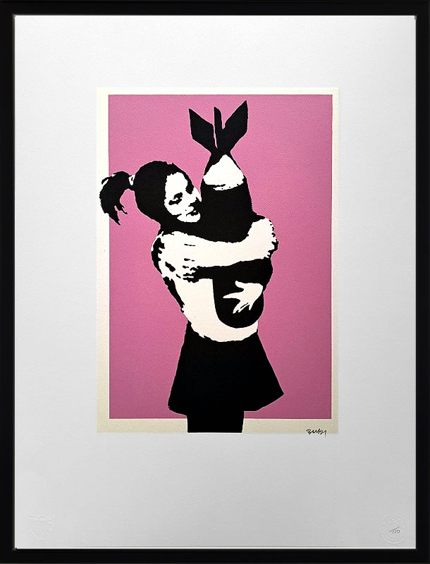 【COA証明書付】バンクシー 絵 絵画 アートパネル アート ポスター 版画 複製画 シルク スクリーン リトグラフ 作品 販売 風船と少女 ポップ アート 抽象画 アートフレーム インテリア フレーム付き 壁掛け 北欧 おしゃれバンクシー Bomb Hugger