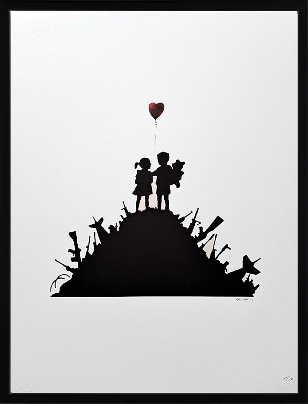 【COA証明書付】バンクシー 絵 絵画 アートパネル アート ポスター 版画 複製画 シルク スクリーン リトグラフ 作品 販売 風船と少女 ポップ アート 抽象画 アートフレーム インテリア フレーム付き 壁掛け 北欧 おしゃれバンクシー Kids on Guns