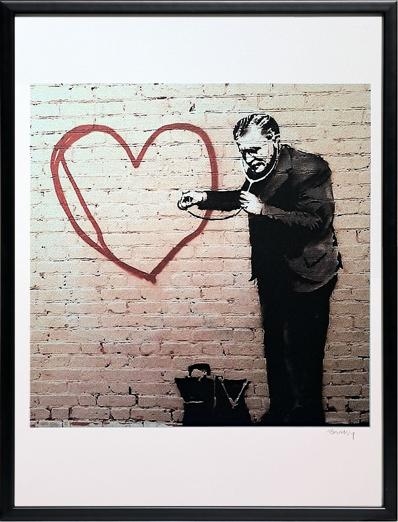 バンクシー 絵 絵画 アートパネル アート ポスター 版画 複製画 シルク スクリーン リトグラフ 作品 販売 風船と少女 ポップ アート 抽象画 アートフレーム インテリア フレーム付き 壁掛け 北欧 おしゃれバンクシー Peaceful Hearts Doctor