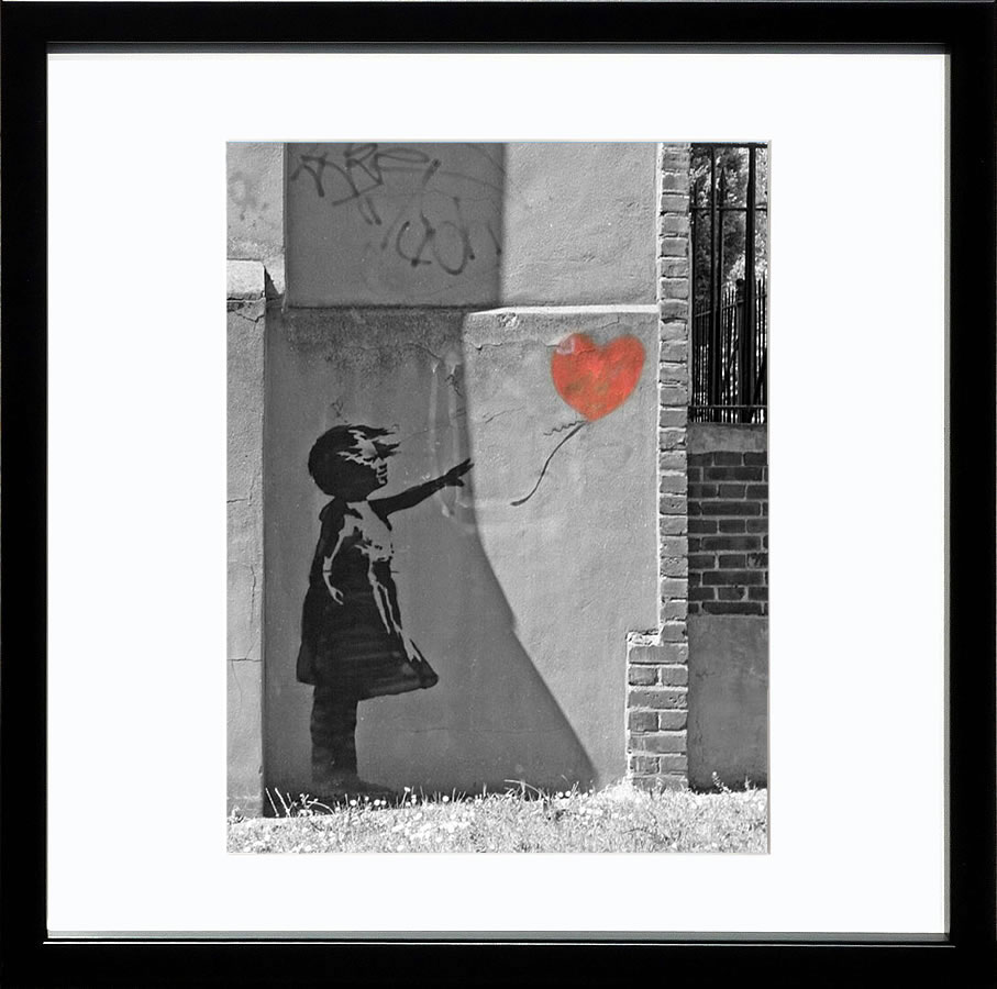 バンクシー 絵 絵画 アートパネル アート ポスター 版画 複製画 シルク スクリーン リトグラフ 作品 販売 風船と少女 ポップ アート 抽象画 アートフレーム インテリア フレーム付き 壁掛け 北欧 おしゃれバンクシー New North Road