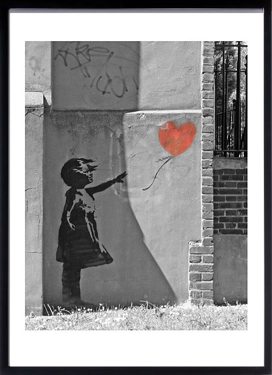 バンクシー 絵 絵画 アートパネル アート ポスター 版画 複製画 シルク スクリーン リトグラフ 作品 販売 風船と少女 ポップ アート 抽象画 アートフレーム インテリア フレーム付き 壁掛け 北欧 おしゃれバンクシー New North Road