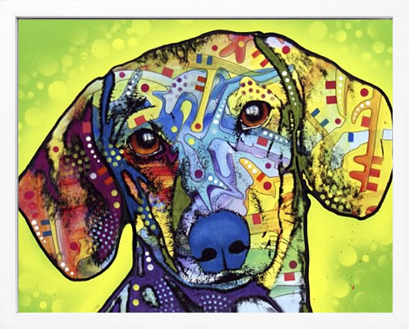 ディーン ルッソ 犬 猫 動物 絵画 ポスター アートパネル アートポスター ポップ アート 絵 複製画 版画 抽象画 作品 リトグラフ シルクスクリーン アートフレーム インテリア フレーム付き 壁掛け 北欧 おしゃれディーン・ルッソ Dachshund