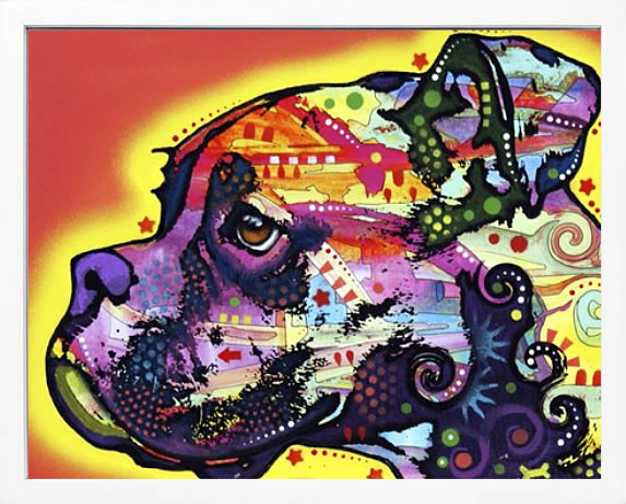 樂天商城 - ディーン ルッソ 犬 猫 動物 絵画 ポスター アートパネル アートポスター ポップ アート 絵 複製画 版画 抽象画 作品 リトグラフ シルクスクリーン アートフレーム インテリア フレーム付き 壁掛け 北欧 おしゃれディーン・ルッソ Profile Boxer