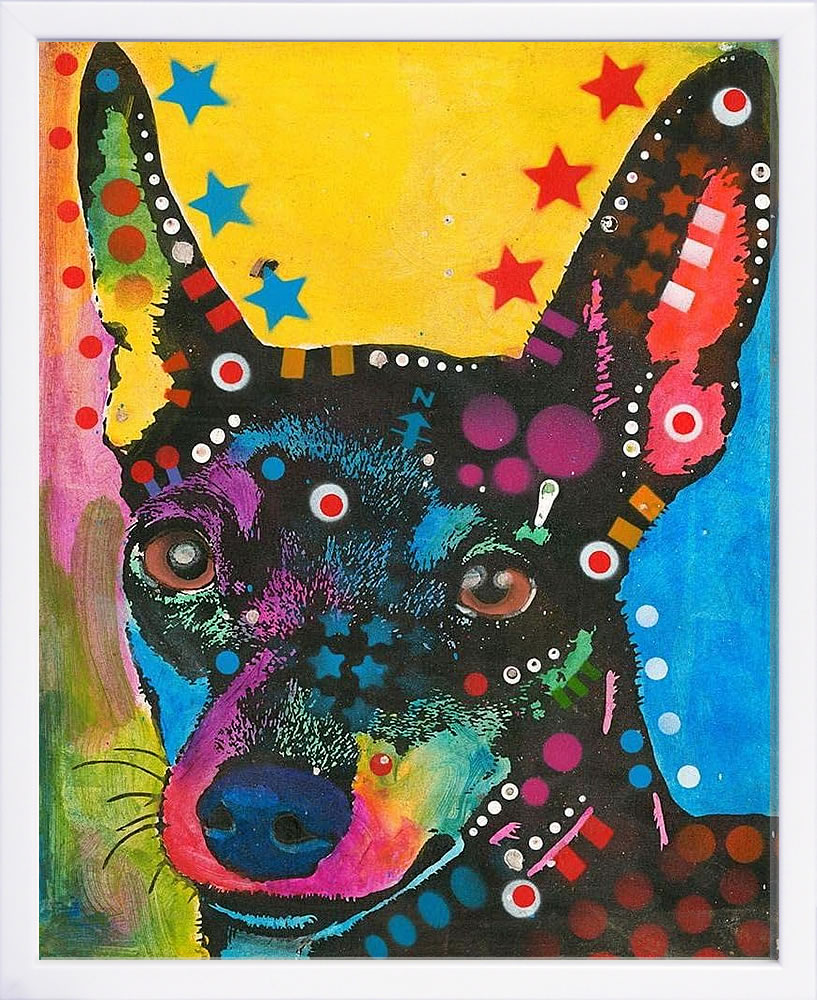 ディーン ルッソ 犬 猫 動物 絵画 ポスター アートパネル アートポスター ポップ アート 絵 複製画 版画 抽象画 作品 リトグラフ シルクスクリーン アートフレーム インテリア フレーム付き 壁掛け 北欧 おしゃれディーン・ルッソ Miniature Pinscher