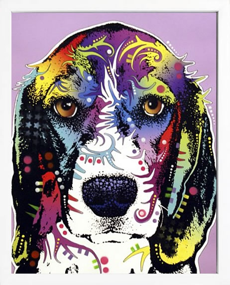 ディーン ルッソ 犬 猫 動物 絵画 ポスター アートパネル アートポスター ポップ アート 絵 複製画 版画 抽象画 作品 リトグラフ シルクスクリーン アートフレーム インテリア フレーム付き 壁掛け 北欧 おしゃれディーン・ルッソ 4 Beagle