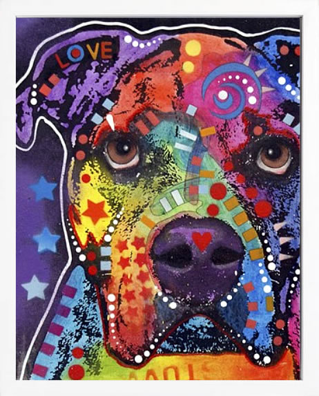 樂天商城 - ディーン ルッソ 犬 猫 動物 絵画 ポスター アートパネル アートポスター ポップ アート 絵 複製画 版画 抽象画 作品 リトグラフ シルクスクリーン アートフレーム インテリア フレーム付き 壁掛け 北欧 おしゃれディーン・ルッソ American Bulldog