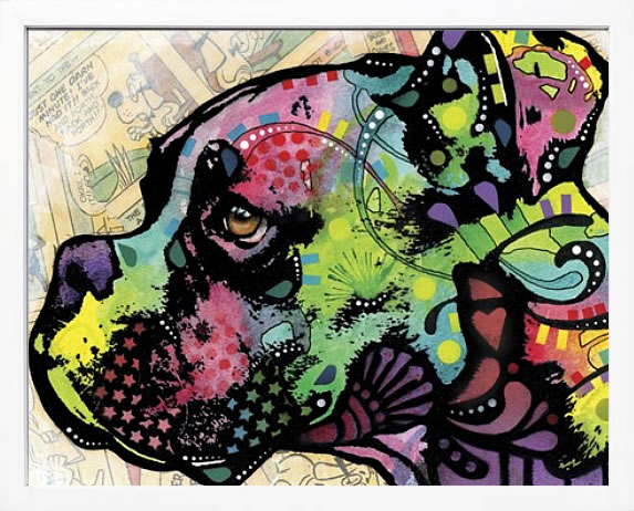 ディーン ルッソ 犬 猫 動物 絵画 ポスター アートパネル アートポスター ポップ アート 絵 複製画 版画 抽象画 作品 リトグラフ シルクスクリーン アートフレーム インテリア フレーム付き 壁掛け 北欧 おしゃれディーン・ルッソ Profile Boxer Deco