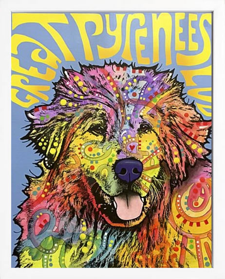 ディーン ルッソ 犬 猫 動物 絵画 ポスター アートパネル アートポスター ポップ アート 絵 複製画 版画 抽象画 作品 リトグラフ シルクスクリーン アートフレーム インテリア フレーム付き 壁掛け 北欧 おしゃれディーン・ルッソ Great Pyrenees