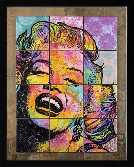 ディーン ルッソ 犬 猫 動物 絵画 ポスター アートパネル アートポスター ポップ アート 絵 複製画 版画 抽象画 作品 リトグラフ シルクスクリーン アートフレーム インテリア フレーム付き 壁掛け 北欧 おしゃれディーン・ルッソ Marilyn in Tiles