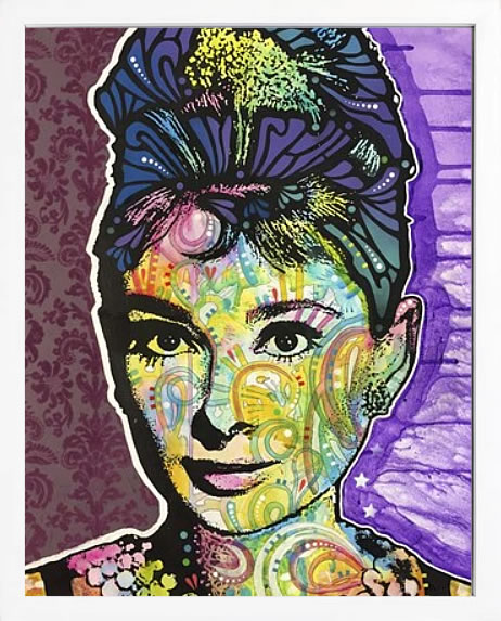 ディーン ルッソ 犬 猫 動物 絵画 ポスター アートパネル アートポスター ポップ アート 絵 複製画 版画 抽象画 作品 リトグラフ シルクスクリーン アートフレーム インテリア フレーム付き 壁掛け 北欧 おしゃれディーン・ルッソ Audrey