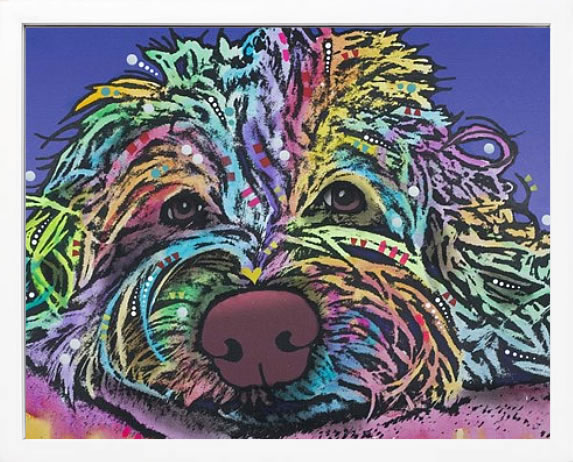 ディーン ルッソ 犬 猫 動物 絵画 ポスター アートパネル アートポスター ポップ アート 絵 複製画 版画 抽象画 作品 リトグラフ シルクスクリーン アートフレーム インテリア フレーム付き 壁掛け 北欧 おしゃれディーン・ルッソ La Lou 6