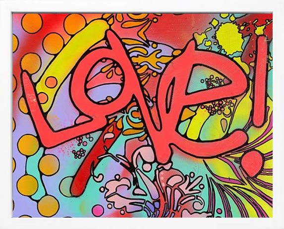 ディーン ルッソ 犬 猫 動物 絵画 ポスター アートパネル アートポスター ポップ アート 絵 複製画 版画 抽象画 作品 リトグラフ シルクスクリーン アートフレーム インテリア フレーム付き 壁掛け 北欧 おしゃれディーン・ルッソ Love II