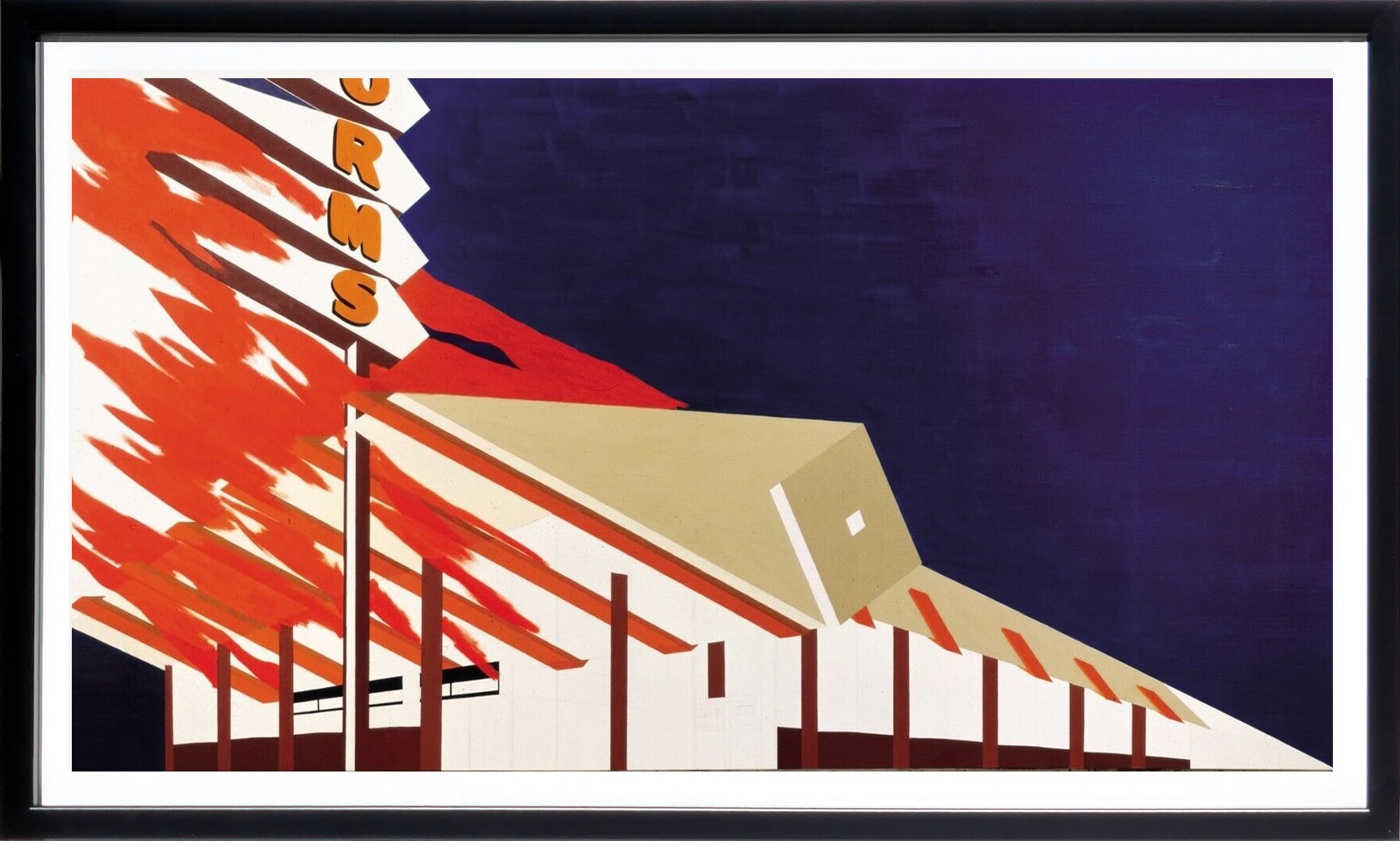 エド・ルシェ 絵画 絵 ポスター 複製画 版画 作品 リトグラフ シルクスクリーン アートパネル アートポスター ポップ アート インテリア フレーム付き 抽象画 壁掛け 北欧 おしゃれエド・ルシェ Norm's, La Cienega, on Fire