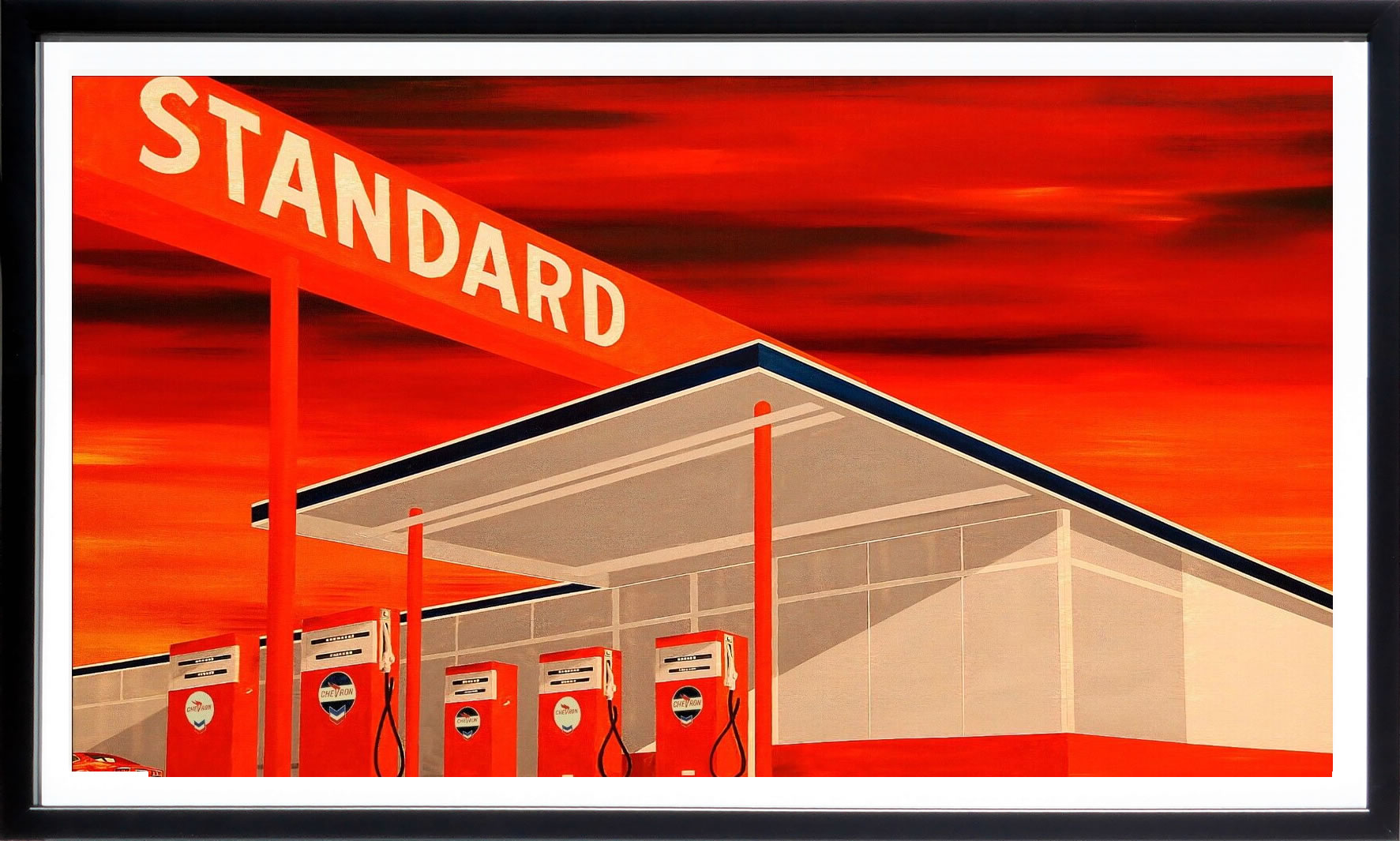 エド・ルシェ 絵画 絵 ポスター 複製画 版画 作品 リトグラフ シルクスクリーン アートパネル アートポスター ポップ アート インテリア フレーム付き 抽象画 壁掛け 北欧 おしゃれエド・ルシェ Standard Station, Rosso Corsa