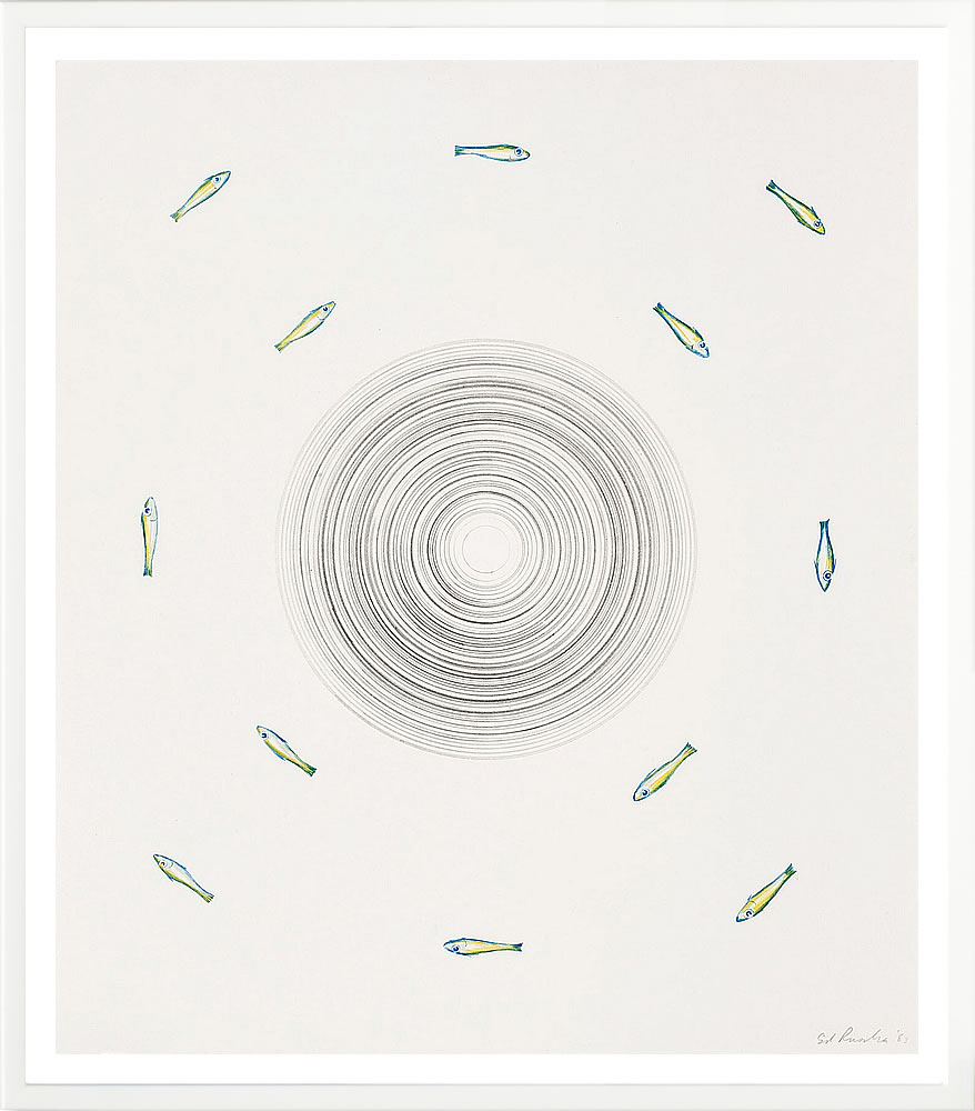 エド・ルシェ 絵画 絵 ポスター 複製画 版画 作品 リトグラフ シルクスクリーン アートパネル アートポスター ポップ アート インテリア フレーム付き 抽象画 壁掛け 北欧 おしゃれエド・ルシェ Fish Around Whirlpool