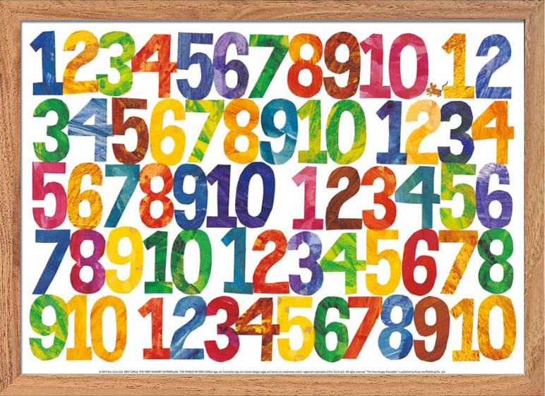 エリックカール ポスター グッズ はらぺこあおむし 絵画 絵 複製画 版画 作品 リトグラフ シルクスクリーン アートパネル アートポスター アートフレーム ナチュラル インテリア フレーム付き 壁掛け 北欧 おしゃれエリック・カール ナンバーズ