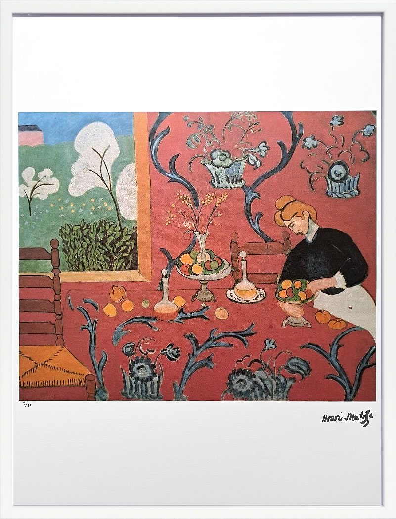 アンリ マティス 絵画 絵 ポスター アートパネル アートポスター リトグラフ モダン アート 低木 ダンス 複製画 版画 シルクスクリーン 絵画インテリア フレーム付き 北欧 おしゃれアンリ・マティス Red Room