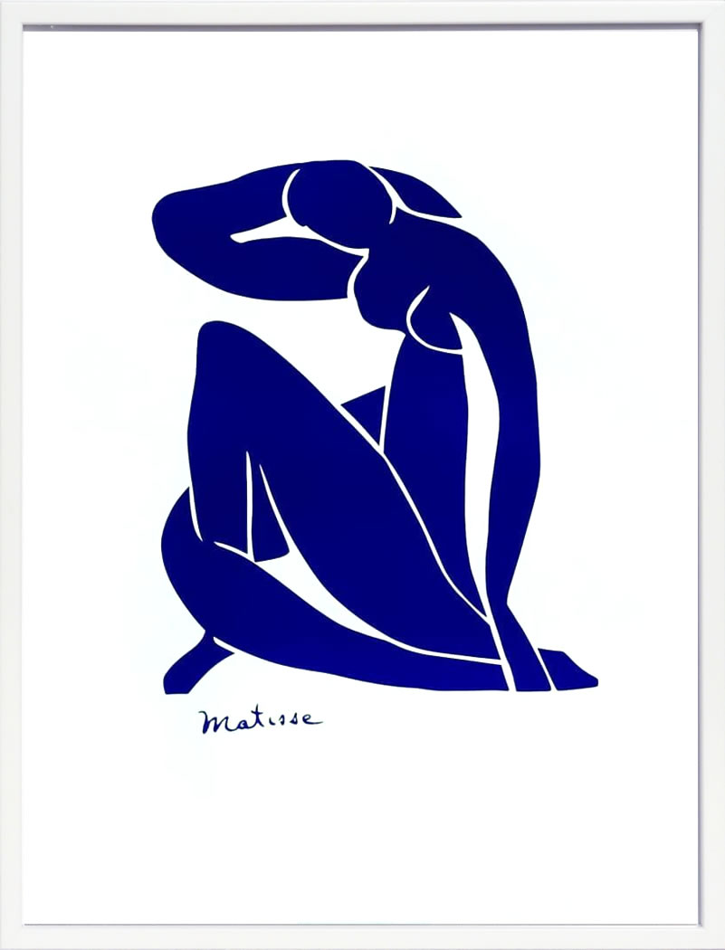 アンリ マティス 絵画 絵 ポスター アートパネル アートポスター リトグラフ モダン アート 低木 ダンス 複製画 版画 シルクスクリーン 絵画インテリア フレーム付き 北欧 おしゃれアンリ・マティス Blue Nude II