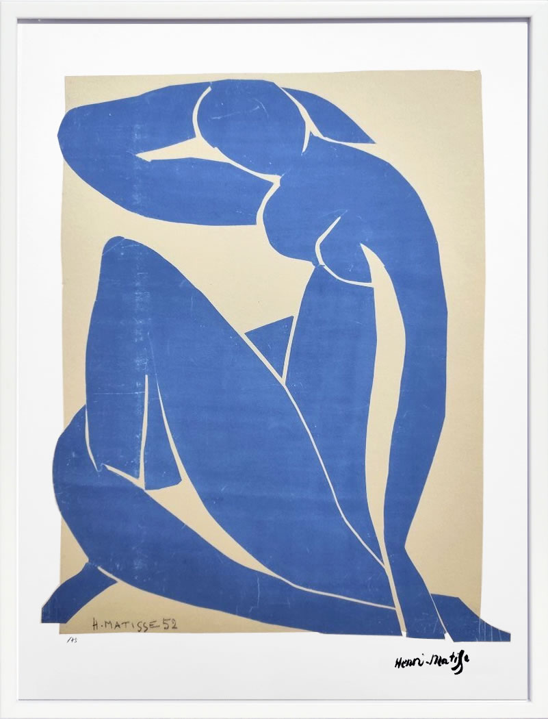 アンリ マティス 絵画 絵 ポスター アートパネル アートポスター リトグラフ モダン アート 低木 ダンス 複製画 版画 シルクスクリーン 絵画インテリア フレーム付き 北欧 おしゃれアンリ・マティス Blue Nude