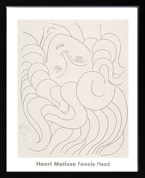 アンリ マティス 絵画 絵 ポスター アートパネル アートポスター リトグラフ モダン アート 低木 ダンス 複製画 版画 シルクスクリーン 絵画インテリア フレーム付き 北欧 おしゃれアンリ・マティス Female Head, 1930-32