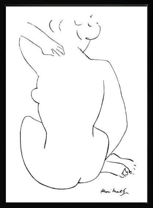 アンリ マティス 絵画 絵 ポスター アートパネル アートポスター リトグラフ モダン アート 低木 ダンス 複製画 版画 シルクスクリーン 絵画インテリア フレーム付き 北欧 おしゃれアンリ・マティス Back Sketch