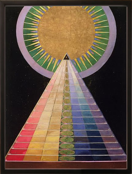 【ライセンスプリント】ヒルマ アフ クリント ポスター アート 絵 リトグラフ 版画 複製画 作品 シルクスクリーン アートパネル アートポスター アートフレーム インテリア フレーム付き 抽象画 壁掛け 北欧 おしゃれヒルマ・アフ・クリント Altarpiece, Group X