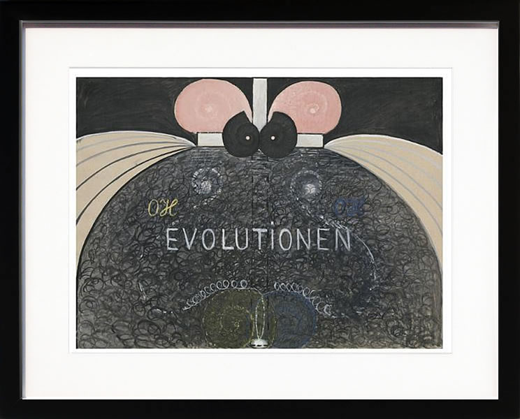 【ライセンスプリント】ヒルマ アフ クリント ポスター アート 絵 リトグラフ 版画 複製画 作品 シルクスクリーン アートパネル アートポスター アートフレーム インテリア フレーム付き 抽象画 壁掛け 北欧 おしゃれヒルマ・アフ・クリント Evolution, No.7, Group VI