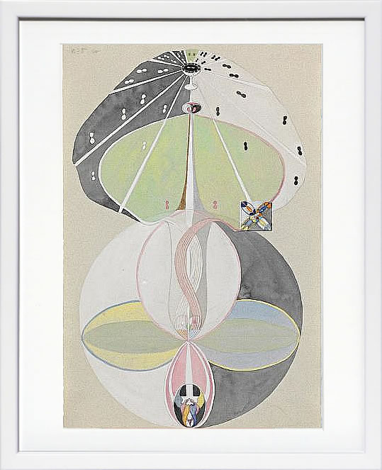 【ライセンスプリント】ヒルマ アフ クリント ポスター アート 絵 リトグラフ 版画 複製画 作品 シルクスクリーン アートパネル アートポスター アートフレーム インテリア フレーム付き 抽象画 壁掛け 北欧 おしゃれヒルマ・アフ・クリント Tree of Knowledge