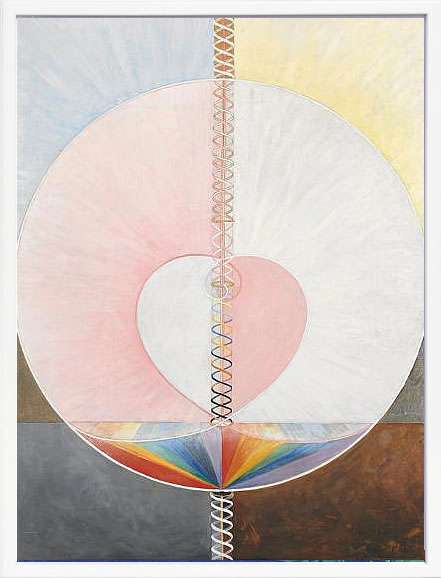 【ライセンスプリント】ヒルマ アフ クリント ポスター アート 絵 リトグラフ 版画 複製画 作品 シルクスクリーン アートパネル アートポスター アートフレーム インテリア フレーム付き 抽象画 壁掛け 北欧 おしゃれヒルマ・アフ・クリント Group Ix/Uw,No. 25,the Dove